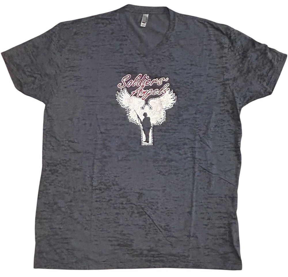 Womens XXL Soldiers Angels Heather Gray T Shirt